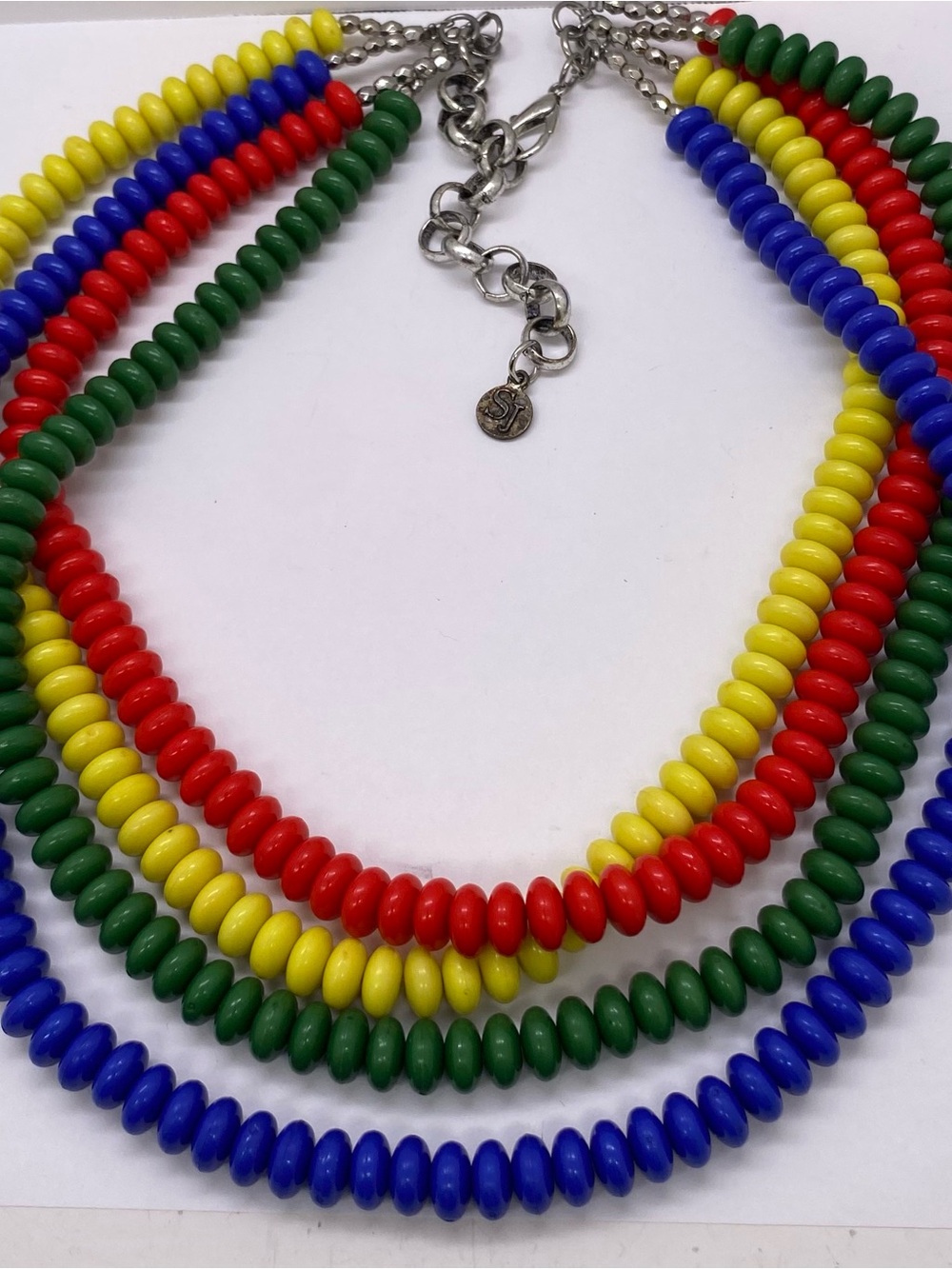 Sassy Jones Multicolor Beaded Layered Necklace - Bright Primary Colors